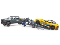 Bruder RAM Terénní auto se sportovním vozem a figurkou 1:16